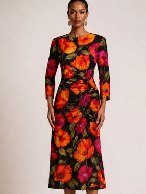 ⭐️ Host Pick ⭐️ X2 Carolina Herrera | Vintage Lux Multicolored Silk Dress